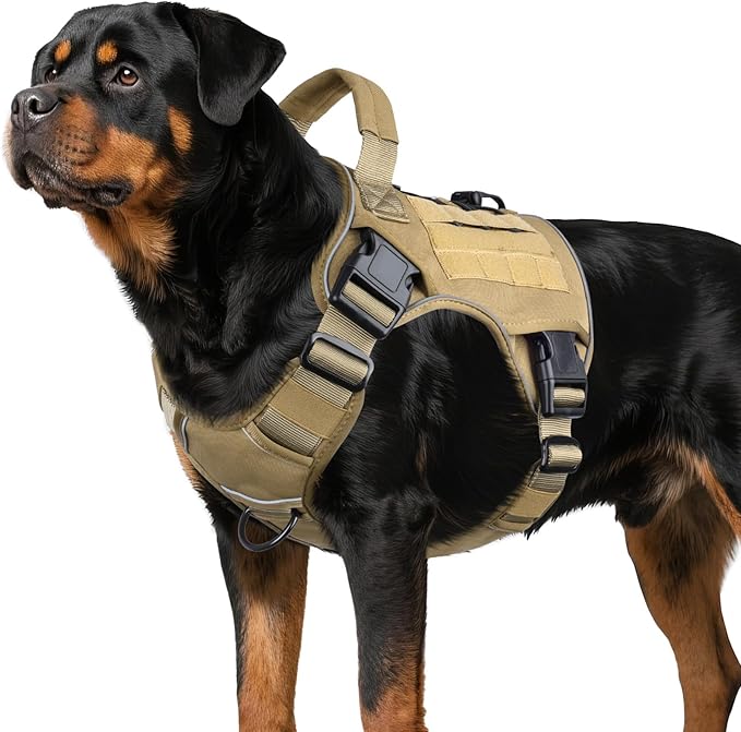WINGOIN Tactical Dog Harness for Large Dogs, Heavy Duty No Pull Dog Harness by WINGOIN