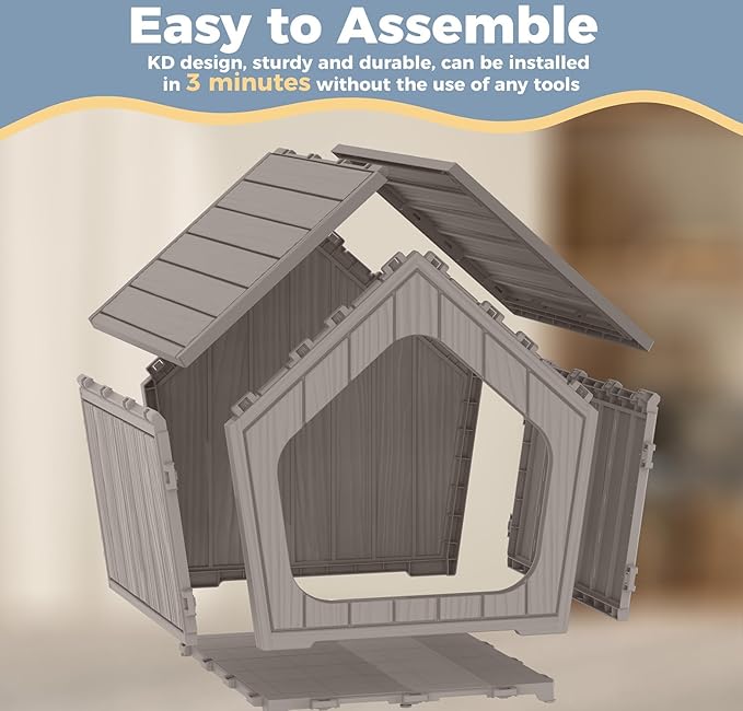Indoor Dog House for Puppy, Durable Small Dog House Outdoor, Waterproof and - Image 5