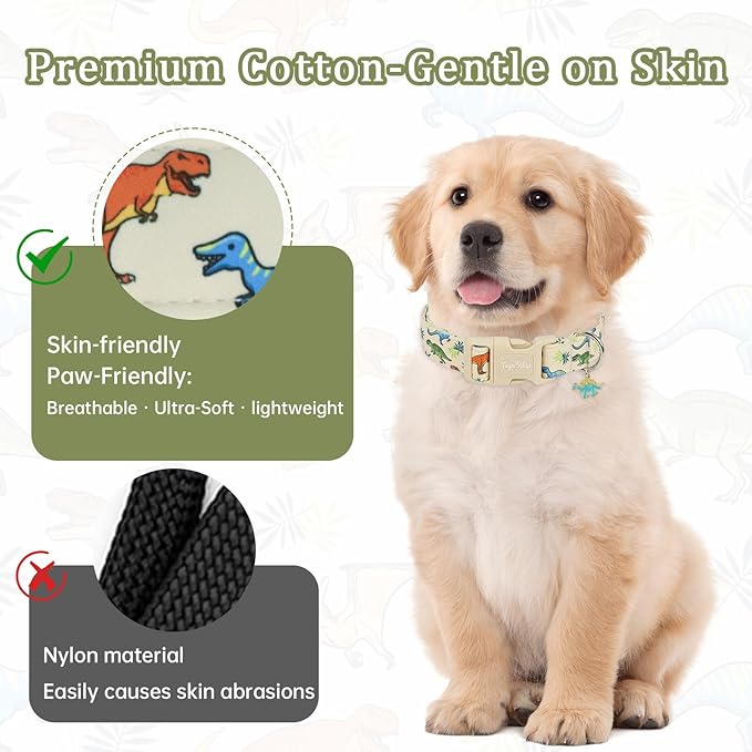 Dinosaur Dog Collar, Cute Boy Dog Collars - Image 3