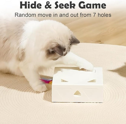 Interactive Cat Toys -Migibox for Indoor Bored Cats, Automatic Pop Out Feathers - Image 3