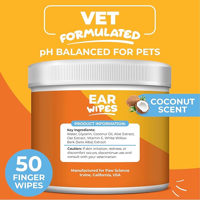 Paw Science Dog Ear Cleaner Wipes – Finger Wipes - Image 4