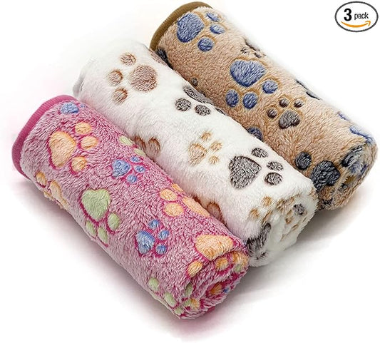 SORKUT 1 Pack 3 Puppy Dog Blankets Super Soft Warm Sleep Mat Fluffy Premium by SORKUT