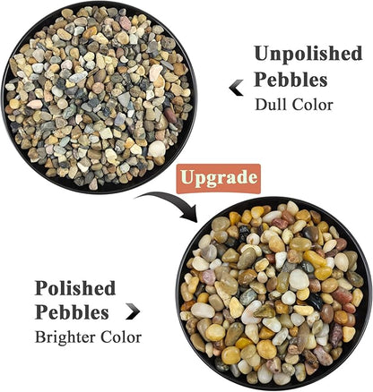 FANTIAN 5 lbs Polished Pebbles, 3/8 Inch Pea Gravel - Image 3