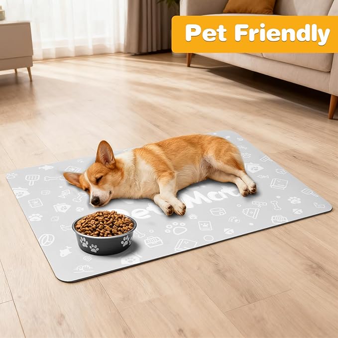 Pet Feeding Mat, Dog Cat Mat for Food and Water, Dog Bowl Waterproof Placemat - Image 6