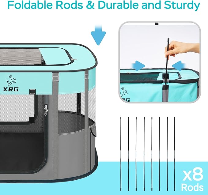 Portable Foldable Pet Playpen Collapsible Crates Kennel Playpen - Image 8