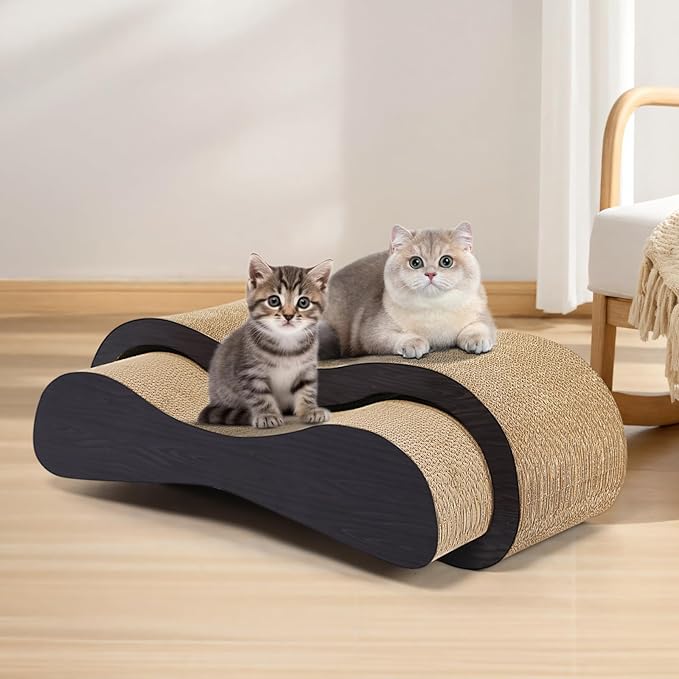 Simple Delxue 2 in 1 Large Cardboard Cat Scratcher Lounger，Cat Scratching Board - Image 6
