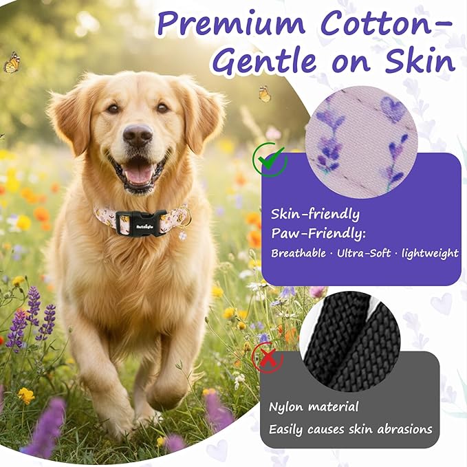 Dog Collar for Small Dogs, Spring Purple Dog Collars - Image 4