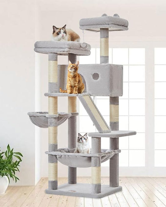 Taoqimiao Cat Tree 57.5-Inch, Cat Tower by Taoqimiao