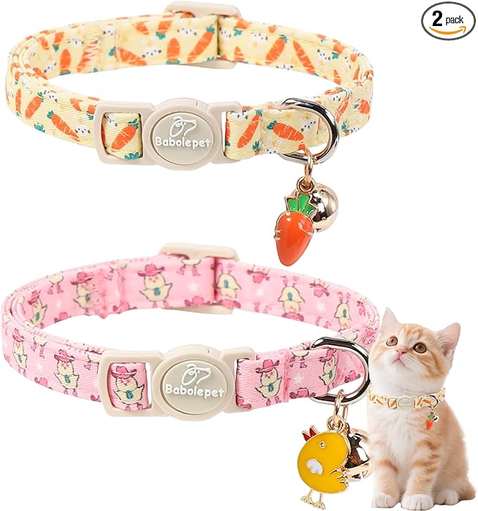 2 Pack Easter Cat Collars by Babolepet