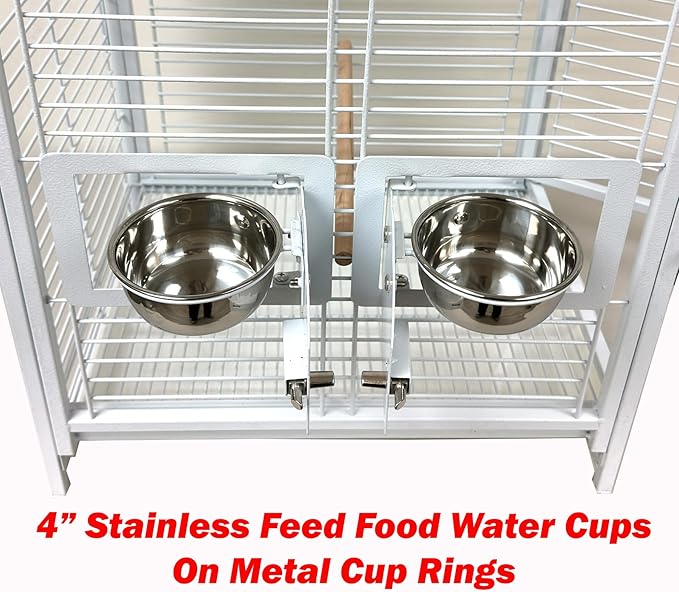Portable Durable Heavy Duty Travel Veterinary Bird Parrot Carrier Cage Feeding - Image 3