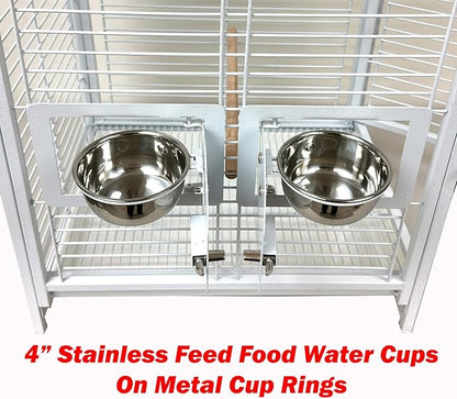 Portable Durable Heavy Duty Travel Veterinary Bird Parrot Carrier Cage Feeding - Image 3