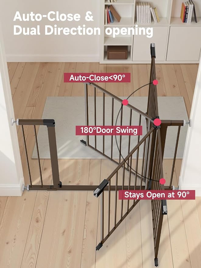 Baby Gate for Stairs, Stairs and Doorways Child Gate Pressure Mounted Safety - Image 4