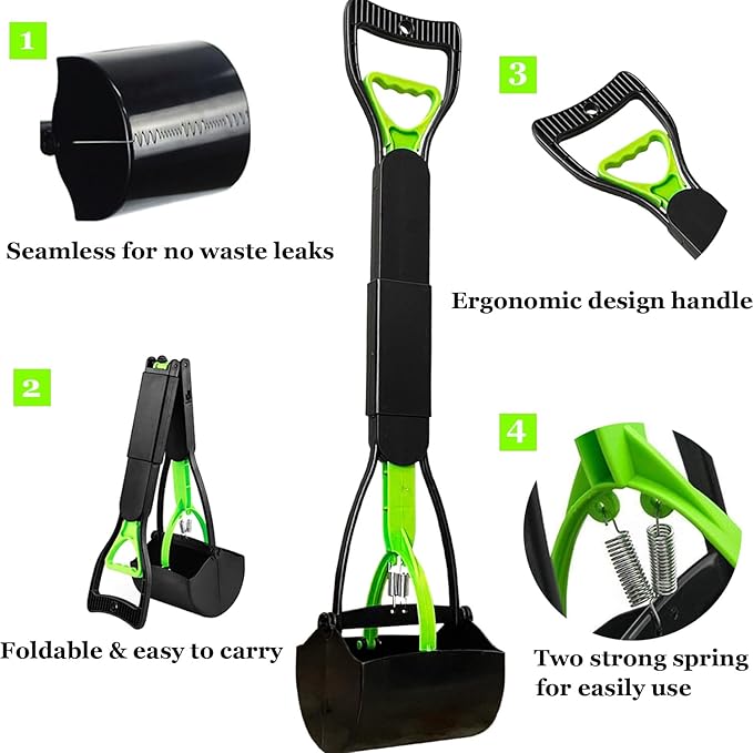 ienjoyed 2-Pack Pooper Scooper for Large Small Dogs Heavy Duty, Dog Poop Grabber - Image 6
