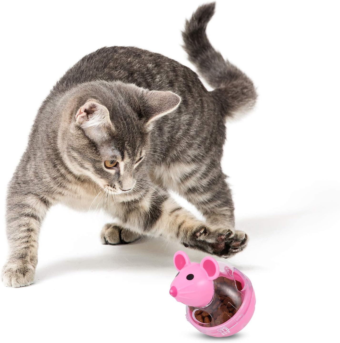 2Pcs Cat Treat Dispenser Toy, Mouse Shape Cat Interactive Toy and Food Dispenser for Pet Increases IQ Interactive & Food Dispensing