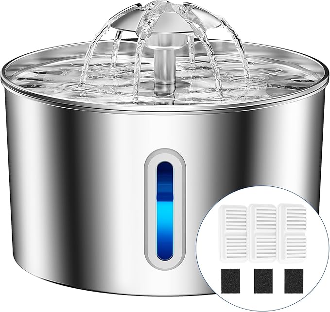 Cat Water Fountain Stainless Steel - 108oz/3.2L Automatic Large Pet Watering by CatWaterFountain
