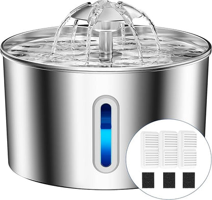 Cat Water Fountain Stainless Steel - 108oz/3.2L Automatic Large Pet Watering by CatWaterFountain