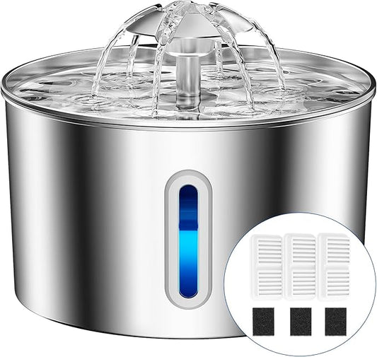 Cat Water Fountain Stainless Steel - 108oz/3.2L Automatic Large Pet Watering by CatWaterFountain
