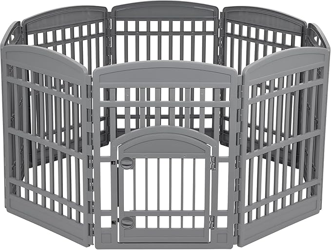 IRIS USA 34" Dog Playpen Tall Dog Playpen Indoor – 8-Panel Puppy Playpen - Image 2