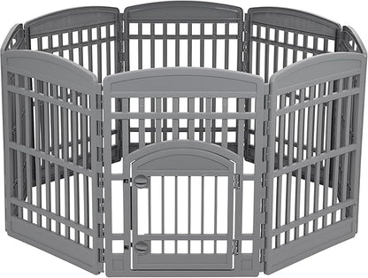 IRIS USA 34" Dog Playpen Tall Dog Playpen Indoor – 8-Panel Puppy Playpen - Image 2