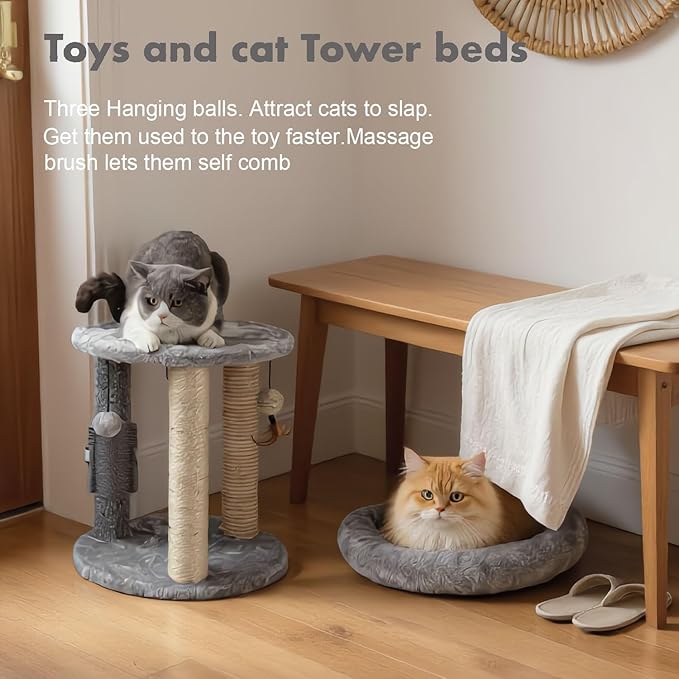 MECOOL 4in1 Small Cat Tree, Scratching Post - Image 6