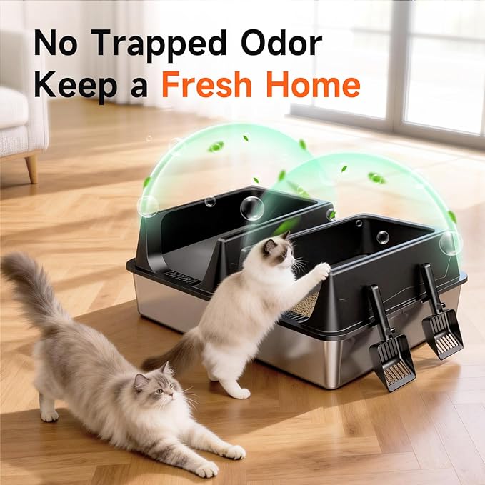 2 Pack XL Stainless Steel Litter Box - Image 4