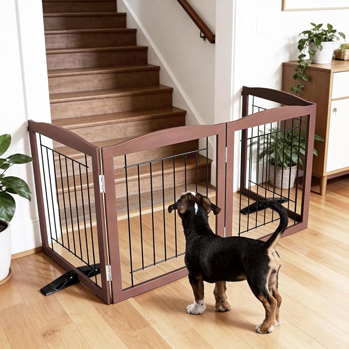 ZJSF Freestanding Dog Fence Indoor, Foldable Dog Gate - Image 3