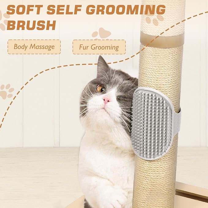 27” Small Cat Tree with 3-Tier Ball Track & Jute Scratching Post, Space-Saving - Image 5
