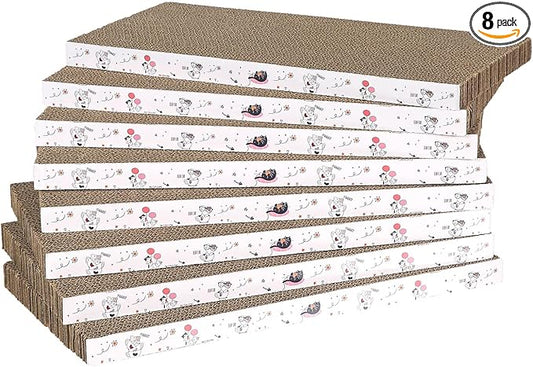 8 Packs in 1 Cat Scratch Pad, Cat Scratcher Cardboard, Reversible, Durable by Catinarla