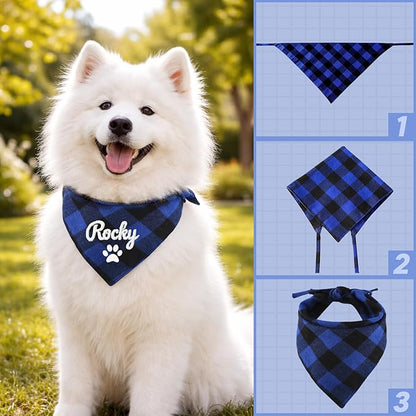 Personalized Dog Scarf Embroidered Name, Custom Dog Bandana - Image 5