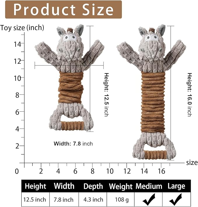 Tug of War Dog Toy, Crinkle Dog Toys - Image 6