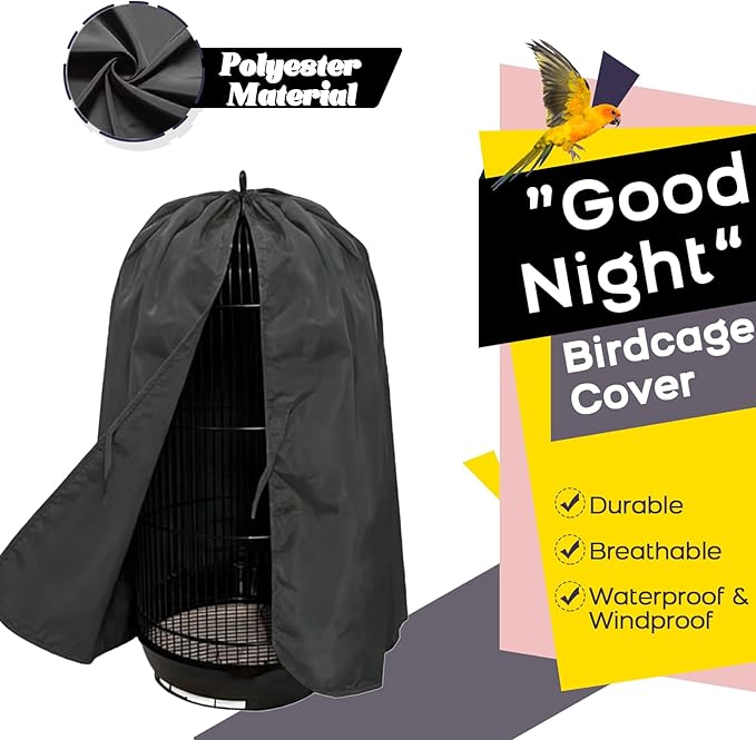 QBLEEV Round Parrot Birdcage Cover Pet Universal Blackout Cage Cover Shade - Image 2