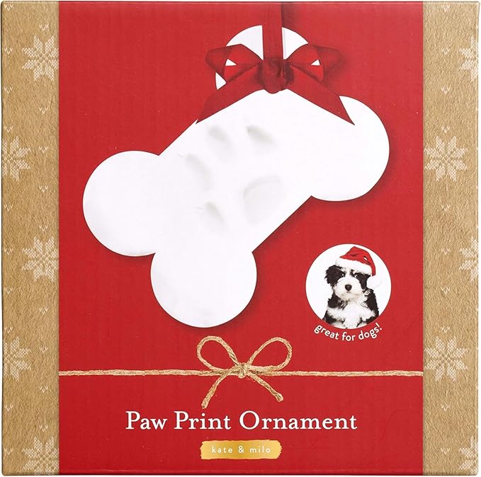 Kate & Milo Christmas Paw Print Bone Ornament, Holiday Pet Keepsake - Image 9