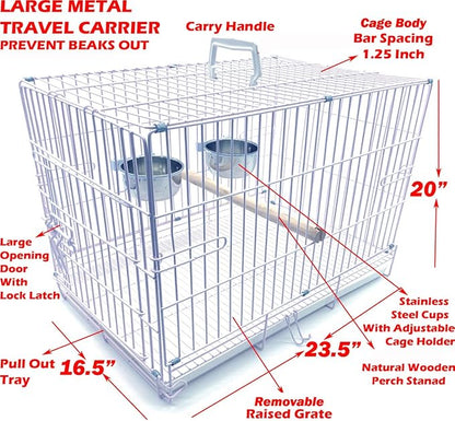 Large Portable Durable Metal Travel or Veterinary Easy Collapsable Parrot Bird - Image 2