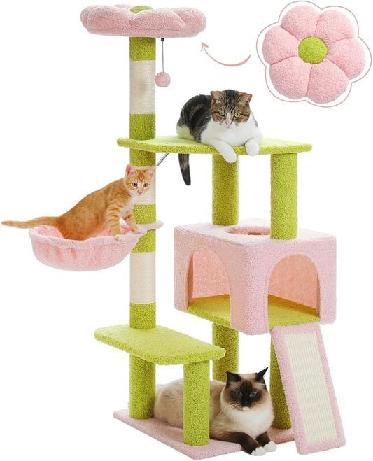 MUTTROS Flower Cat Tree 47.2" Multi-Level Cat Tower by MUTTROS