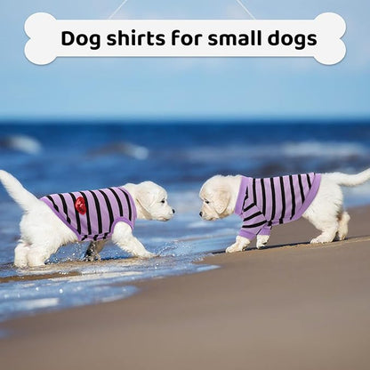 Dog Shirts for Small Dogs, Striped T-Shirts Dog Vest Pet Apparel Tee Shirts - Image 5