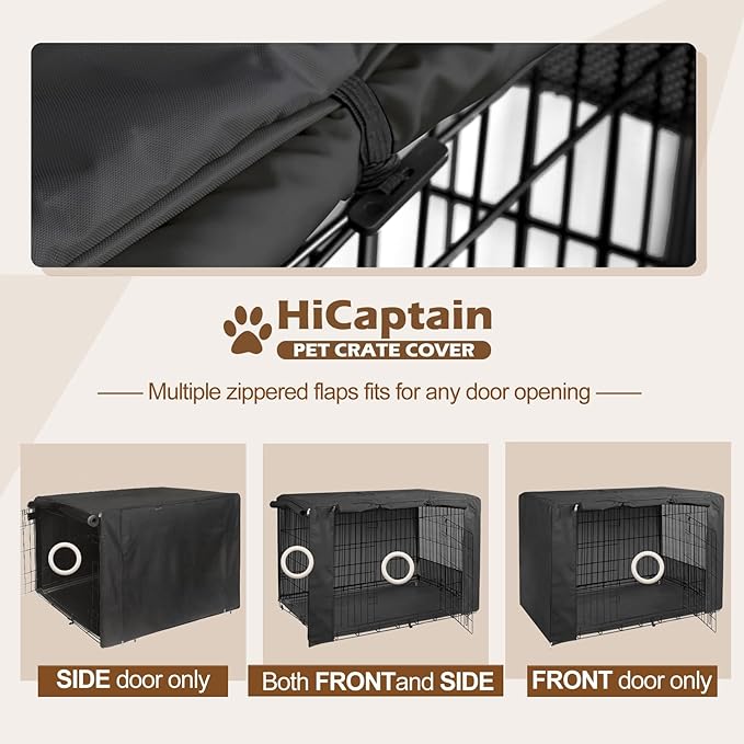 HiCaptain Breathable Dog Crate Cover 30 Inch, Durable Heavy Duty Kennel Cover - Image 3