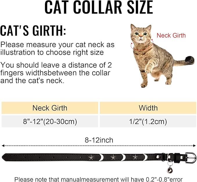CHUKCHI Leather Cat Collars for Boy Girl Cats - Image 2