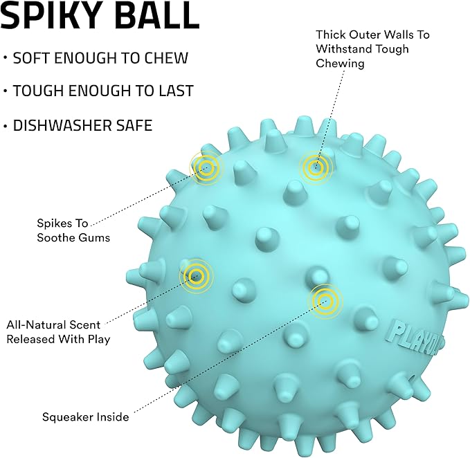 Playology Dog Toys | Squeaky Spiky Chew Ball - Image 2