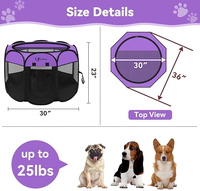 Siedihit Dog Playpen, Puppy Pet Playpen, Dog Crate Tent Cage Indoor/Outdoor - Image 6