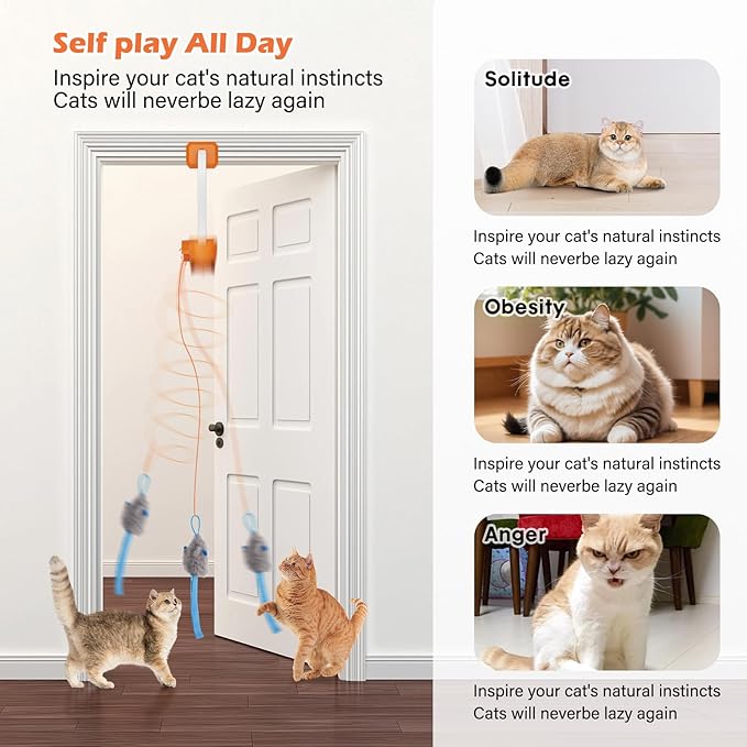 Rechargeable Electric Cat Teaser – Interactive Door Clip Teaser - Image 5