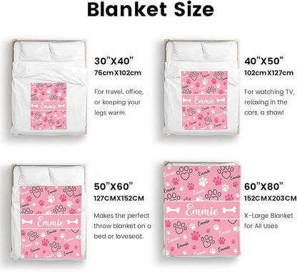 Personalized Dog Blankets with Name, Custom Paw Print Blanket - Image 7