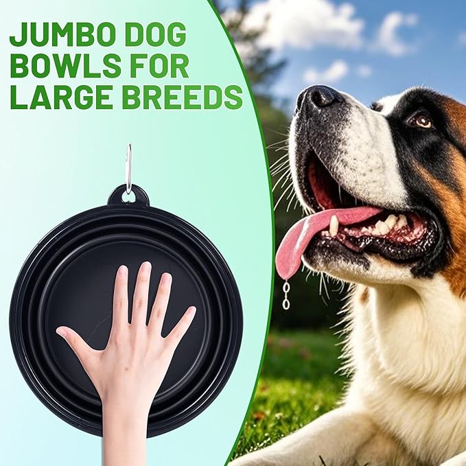 Extra Large Dog Bowl Pet Collapsible Bowls, 2 Pack Collapsible Dog Water Bowls - Image 3