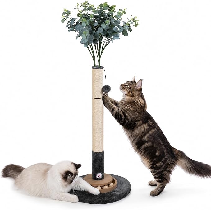 35 Inch Cat Scratching Post, Eucalyptus Sisal Rope Cat Tree Tower - Image 8