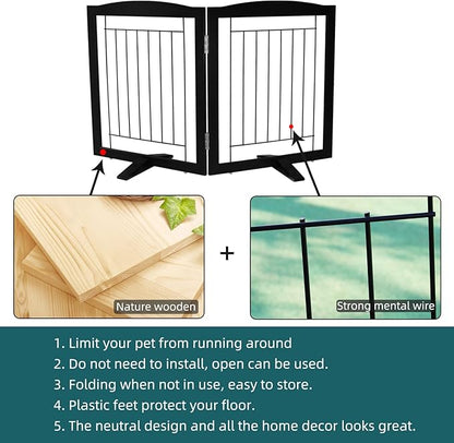 ZJSF Freestanding Dog Fence Indoor, Foldable Dog Gate - Image 6