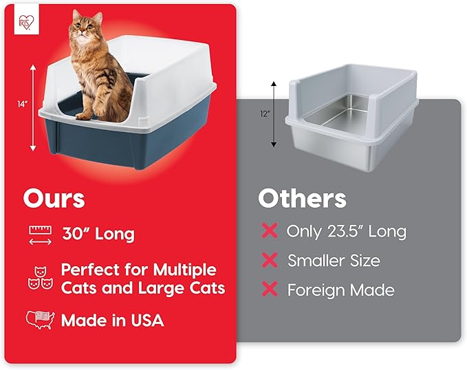 IRIS USA Cat Litter Box XX-Large Open Top - Image 6