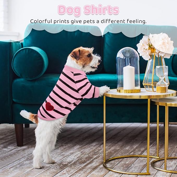 Pet Dog Striped T-Shirt Dogs Cats Cotton Vest Spring Summer Pet Apparel Tee - Image 4
