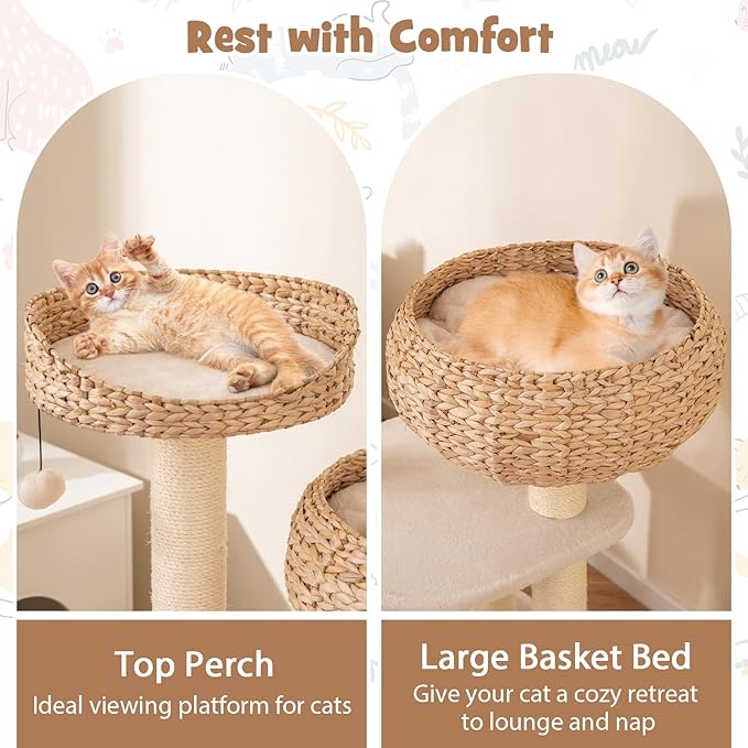Tangkula Modern Cat Tree, Tall Cat Tower - Image 6