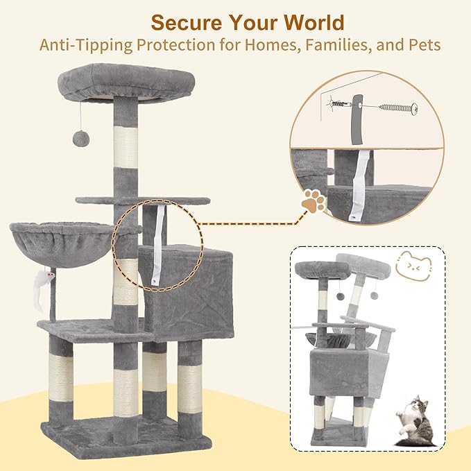 Heybly Cat Tree with Toy, Cat Tower condo - Image 6