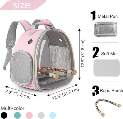 Small Bird Travel Backpack Carrier Cage, Backpack to Transport Backpack Carrier - Image 2