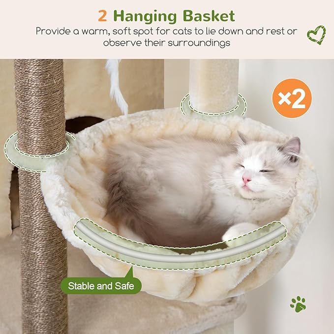 Globlazer Cat Tree Tower for Indoor Cats, Sturdy Adult Cat Tree House for Large - Image 4